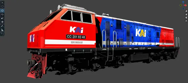 CC 203, GE U20C: Blender (Roblox train model by Meshly)