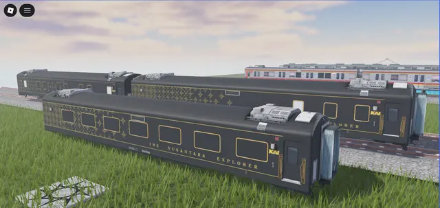 Passenger coaches, Coach consist: In Roblox (Roblox train model by Meshly)