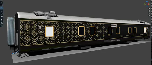 Passenger coaches, Coach consist: Blender (Roblox train model by Meshly)