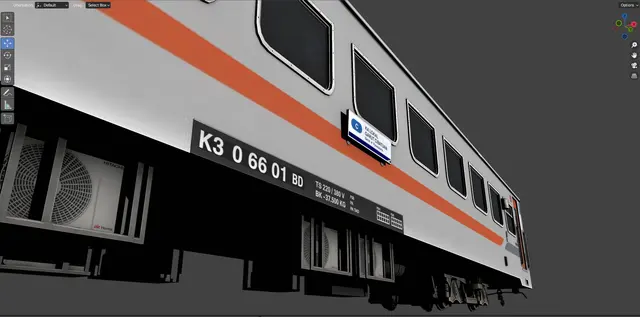 Passenger coaches, Coach consist: Blender (Roblox train model by Meshly)