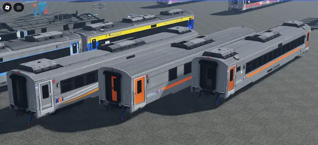 Passenger coaches, Coach consist: In Roblox (Roblox train model by Meshly)