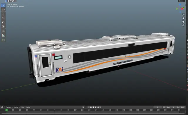 Passenger coaches, Coach consist: Blender (Roblox train model by Meshly)