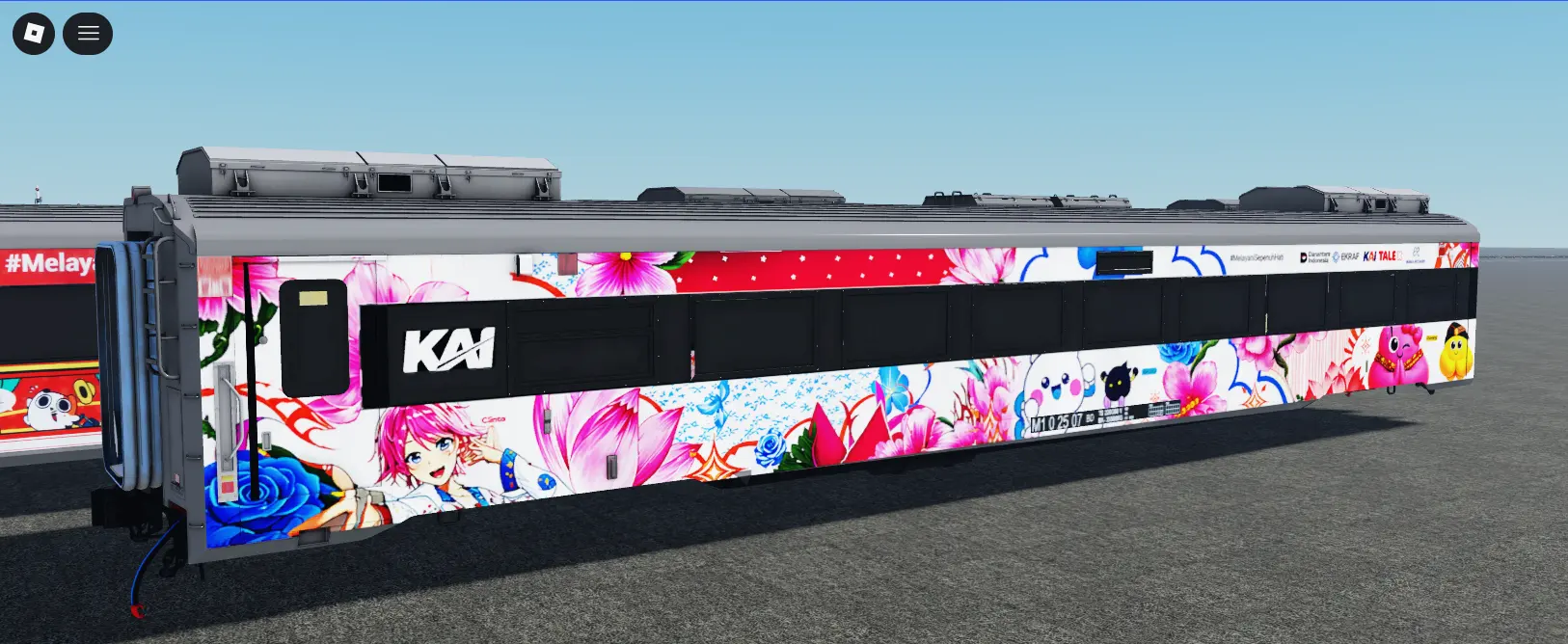 Passenger coaches, Coach consist: In Roblox (Roblox train model by Meshly)